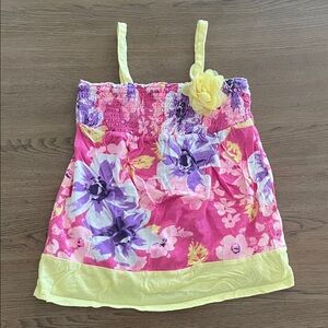 NWoT Justice Size 7 Pink and Yellow Floral Camisole